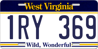 WV license plate 1RY369