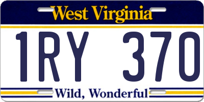 WV license plate 1RY370