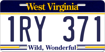 WV license plate 1RY371