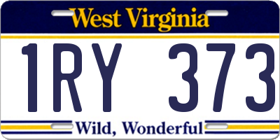 WV license plate 1RY373