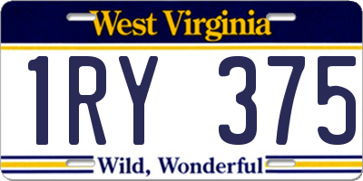 WV license plate 1RY375