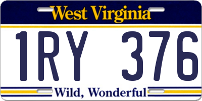 WV license plate 1RY376