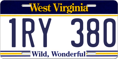 WV license plate 1RY380