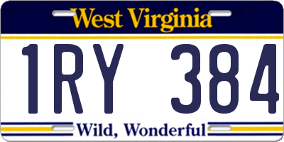 WV license plate 1RY384