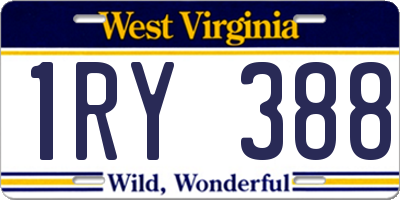 WV license plate 1RY388
