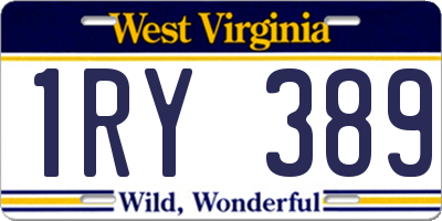 WV license plate 1RY389