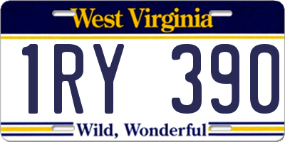 WV license plate 1RY390