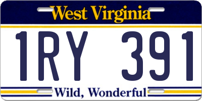 WV license plate 1RY391