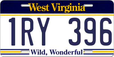 WV license plate 1RY396