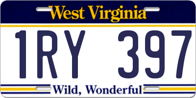 WV license plate 1RY397