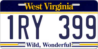 WV license plate 1RY399