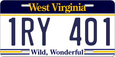 WV license plate 1RY401