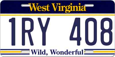 WV license plate 1RY408