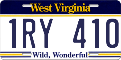 WV license plate 1RY410