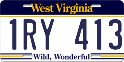 WV license plate 1RY413