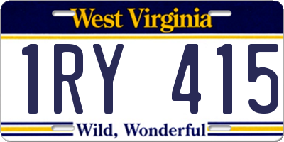WV license plate 1RY415