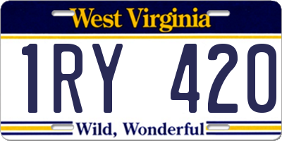 WV license plate 1RY420