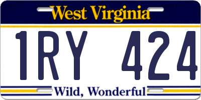 WV license plate 1RY424