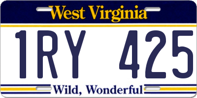 WV license plate 1RY425