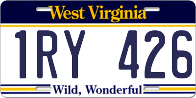 WV license plate 1RY426