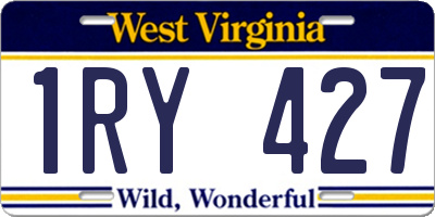 WV license plate 1RY427