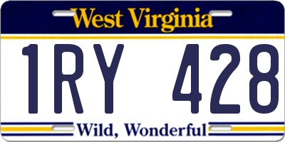 WV license plate 1RY428