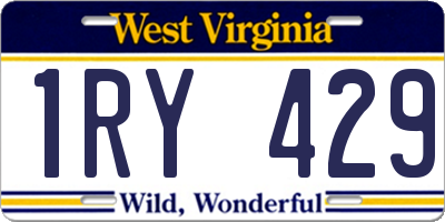 WV license plate 1RY429