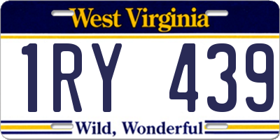 WV license plate 1RY439