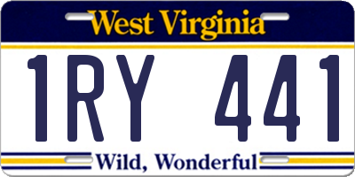 WV license plate 1RY441