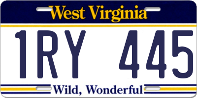 WV license plate 1RY445