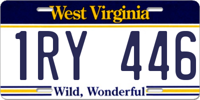 WV license plate 1RY446