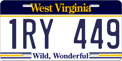 WV license plate 1RY449