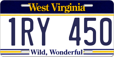 WV license plate 1RY450