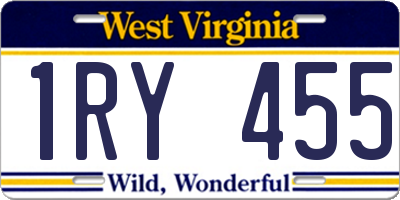 WV license plate 1RY455
