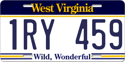 WV license plate 1RY459