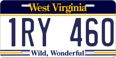 WV license plate 1RY460