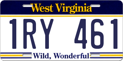 WV license plate 1RY461