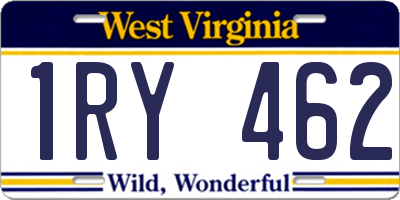 WV license plate 1RY462