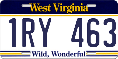 WV license plate 1RY463