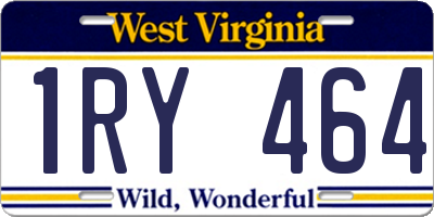 WV license plate 1RY464