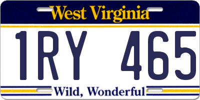 WV license plate 1RY465