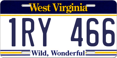 WV license plate 1RY466