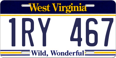 WV license plate 1RY467
