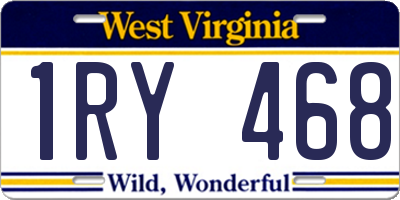 WV license plate 1RY468