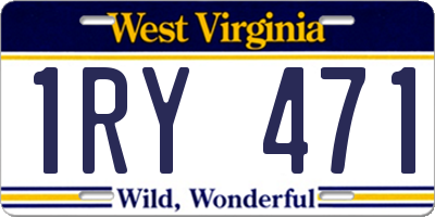 WV license plate 1RY471