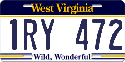 WV license plate 1RY472