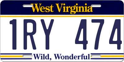 WV license plate 1RY474
