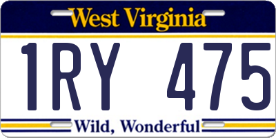WV license plate 1RY475