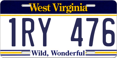 WV license plate 1RY476