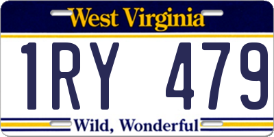 WV license plate 1RY479